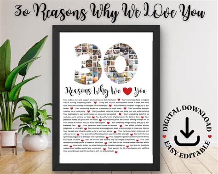 30 Reasons Why We/i Love You Print, Friend Picture, Gift for Them