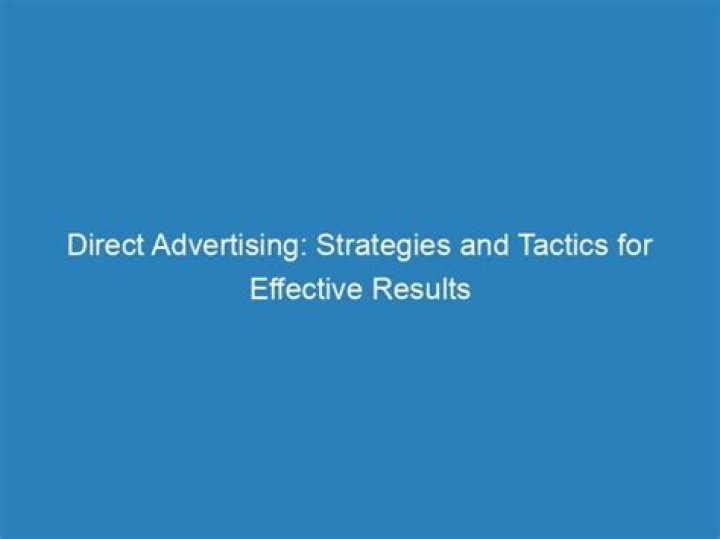 Direct Advertising Results
