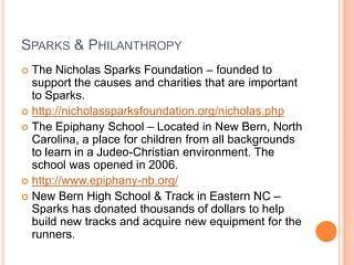 nicholas sparks philanthropy nicholas sparks philanthropy